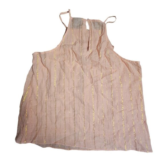 a.n.a. A New Approach Peach Dahlia Multi Sleeveless Top M Cotton Blend NWT - Picture 2 of 9